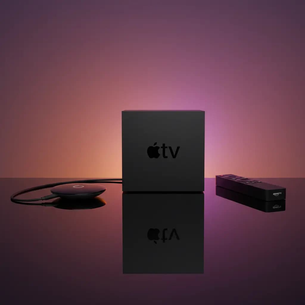 Dispositivos Apple TV, Fire TV e Chromecast