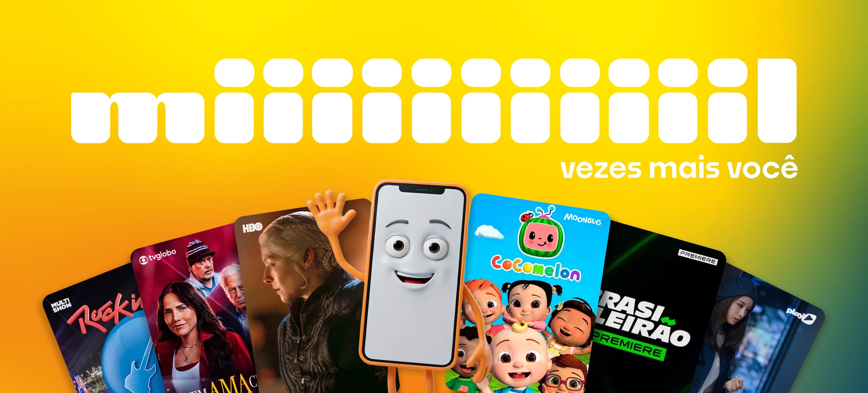 Banner Mil Play: mil vezes mais você, com filmes, séries e canais ao vivo.